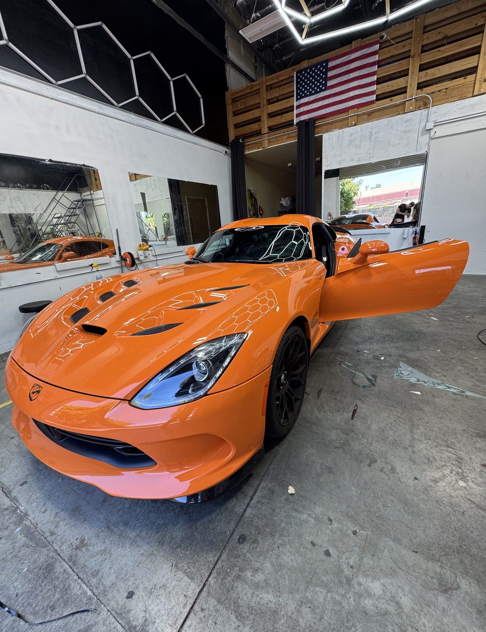 Orange Dodge Viper at Vortex Window Tint